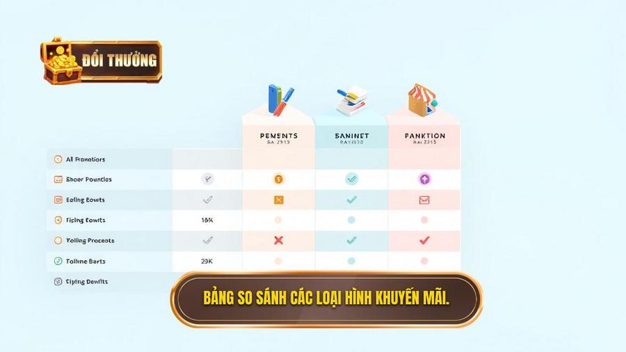3. Bảng so sánh các loại hình khuyến mãi.