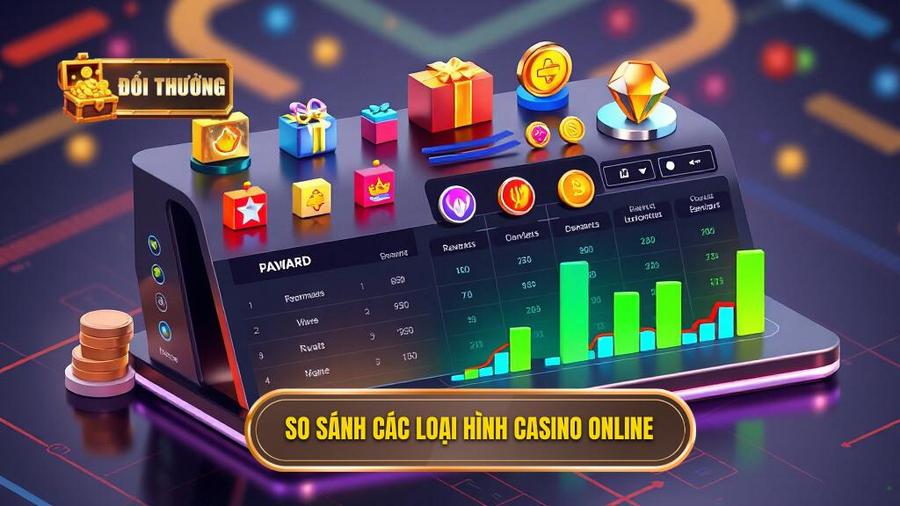 Bảng so sánh các loại hình đổi thưởng casino online