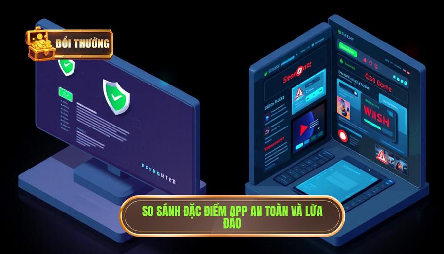 Bảng so sánh đặc điểm giữa App an toàn và App lừa đảo